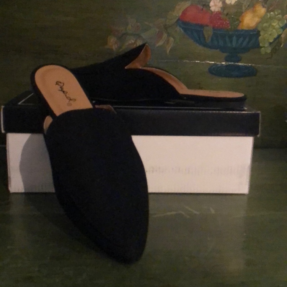 Black Suede Slides